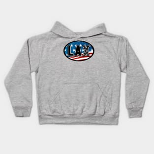 Lacrosse Oval US Flag 20XX Kids Hoodie